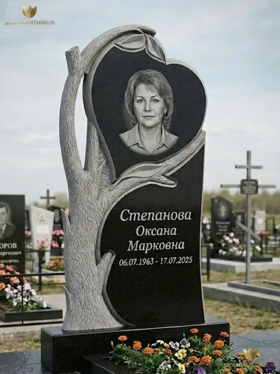 Памятник из гранита Древо с сердцем  11